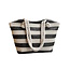 Raffia Shopper - Streep Zwart | 40 x 27 x 10 cm | Polyester