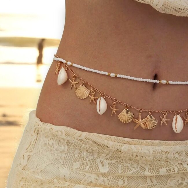 Belly Chain - Buikketting Boho Shells | 70 + 20 cm