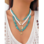 Sea Shell Ketting 3-delige Set - Groen/Wit