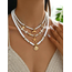 Sea Shell Ketting 3-delige Set - Wit/Goudkleurig