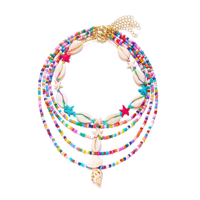 Summer Shell Ketting 5-delige Set - Multicolor
