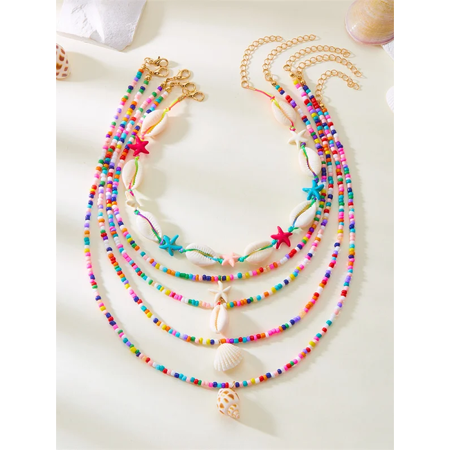 Summer Shell Ketting 5-delige Set - Multicolor