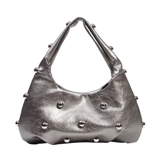 Fashion Favorite Metallic Stud Handtas - Zilver