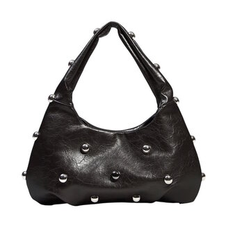 Fashion Favorite Metallic Stud Handtas - Zwart