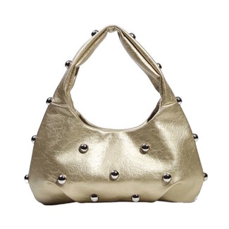 Fashion Favorite Metallic Stud Handtas - Goud