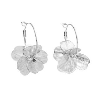 Fashion Favorite Bloem Oorringen - Zilverkleurig