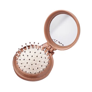 Fashion Favorite Mini Haarborstel / Spiegel - Bruin