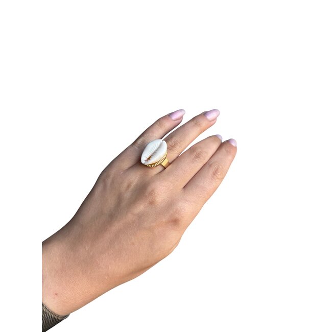 Ring - Shell Goudkleurig | 17 - 18 mm | Stainless Steel