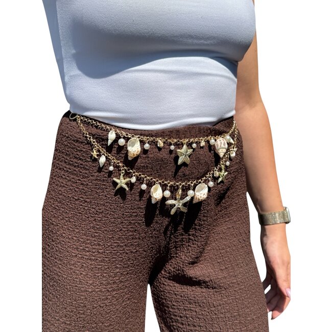 Belly Chain - Buikketting Starfish & Shells | 70 + 20 cm