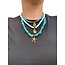 Sea Shell Ketting 3-delige Set - Groen/Wit