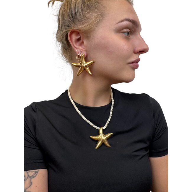 Starfish Set | Ketting + Oorbellen | Goudkleurig