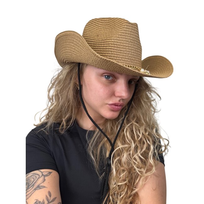 Strand Hoed Shells - Bruin | Verstelbaar | 55 - 58 cm