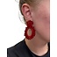 Bella Beads Oorbellen - Rood | 6,5 x 4 cm