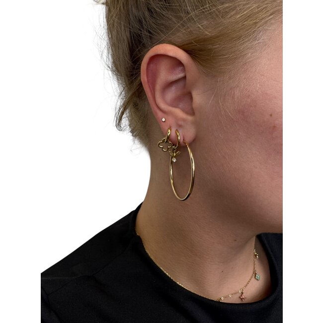 Oorringen 40 mm | Goudkleurig | Clipsluiting | Ronde Buis