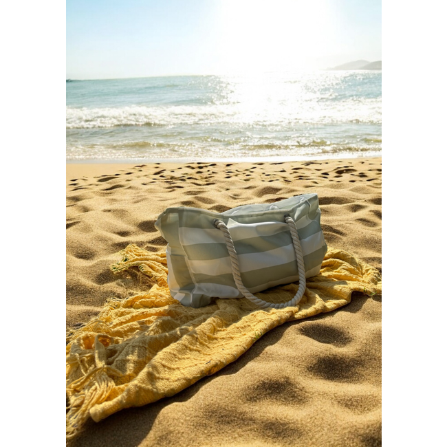 Strandtas - Streep Roze | 52 x 34 x 15 cm | Canvas / Polyester