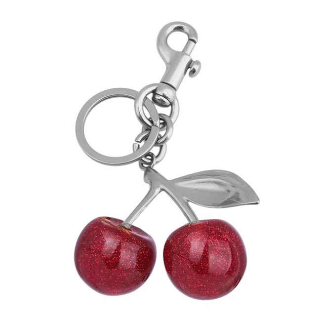 Tashanger - Cherry Rood/Zilver | 11,6 x 6,5 cm | Resin/Staal