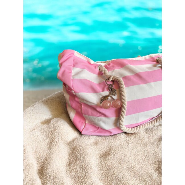 Tashanger - Cherry Roze/Zilver | 11,6 x 6,5 cm | Resin/Staal