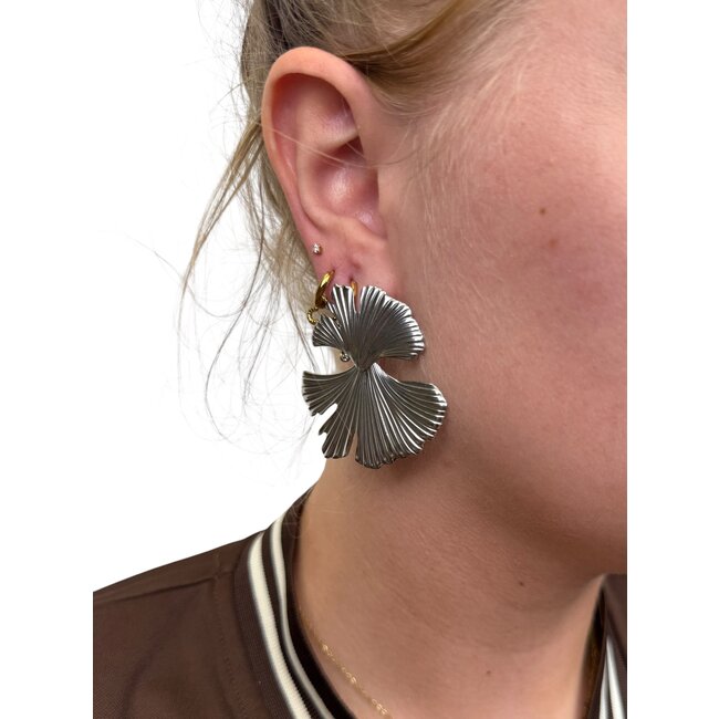 Oorbellen Ginkgo - Zilverkleurig | Stainless Steel