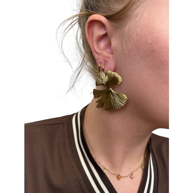 Oorbellen Ginkgo - Goudkleurig | Stainless Steel