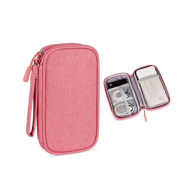 Travel Organizer - Roze | 19 x 11 x 3,5 cm | Nylon/Polyester