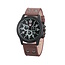 XI New Horloge - Bruin | Ø 40 mm | Kunstleder