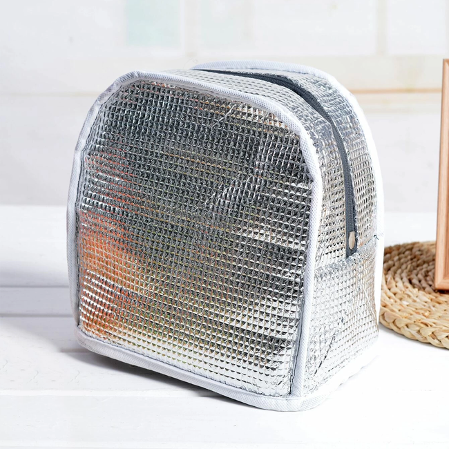 Koeltas - Corduroy Zwart Bloem | 26 x 21 x 17 cm | Nylon