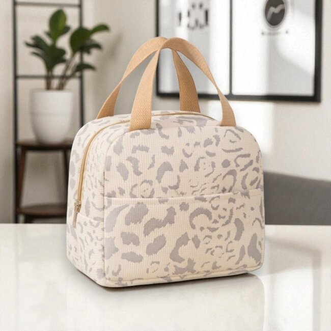 Koeltas - Luipaard Crème | 23 x 20 x 14 cm | Nylon