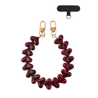 Fashion Favorite Telefoonkoord Leopard - Hartjes Rood