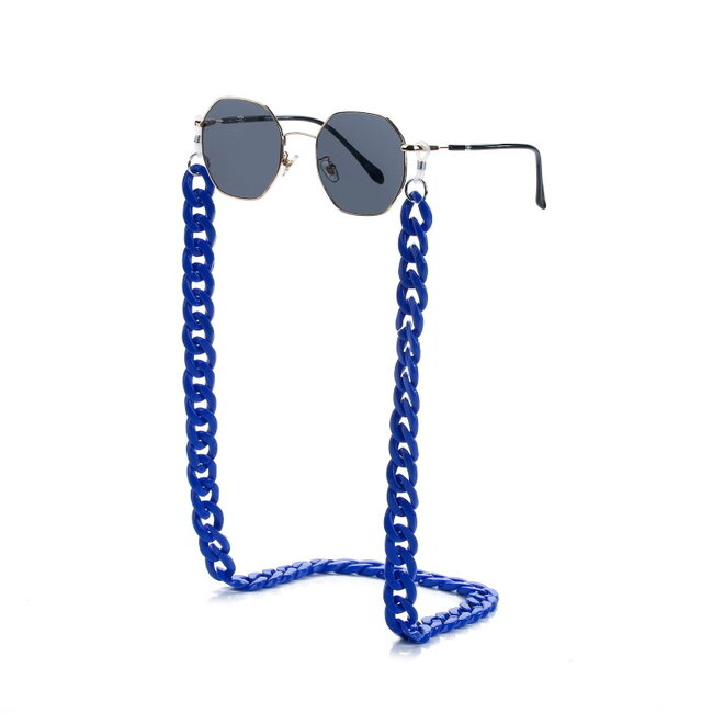 Zonnebril Ketting / Brillenkoord | Blauw | Acryl | 70 cm