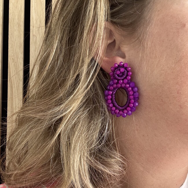 Summer Beads Oorbellen - Paars | 5,4 x 3,5 cm