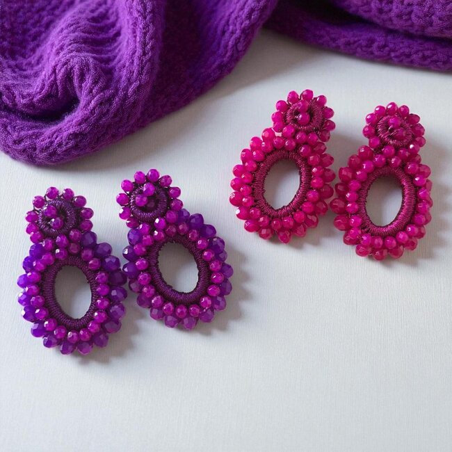 Summer Beads Oorbellen - Roze | 5,4 x 3,5 cm