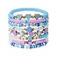 Fashion Favorite Hartje - Bloem Armbanden Set - Lila/Blauw