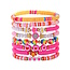 Fashion Favorite Hartje - Bloem Armbanden Set - Geel/Roze