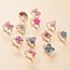 Kinder Ringen Set 12 Stuks - Flower | Verstelbaar | Bijoux