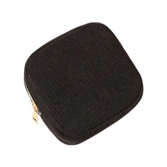 Fashion Favorite Corduroy Mini Make-up Tas - Zwart
