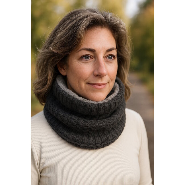 Gebreide Colsjaal Lichtroze | Teddy Voering