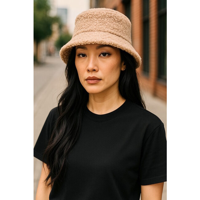 Teddy Bucket Hat / Vissershoed - Camel | Polyacryl | One Size