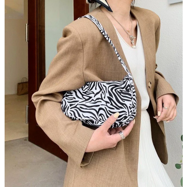 Schouder / Hand Tas - Zebra | 23 x 14 x 8 cm | Nylon