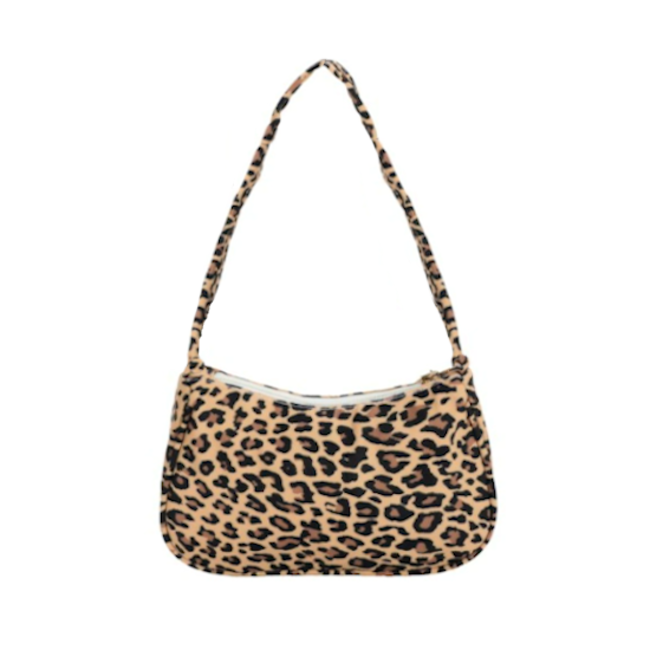 Schouder / Hand Tas -  Luipaard Bruin | 23 x 14 x 8 cm | Nylon