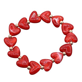 Fashion Favorite Marble Heart / Hartjes Armband - Rood