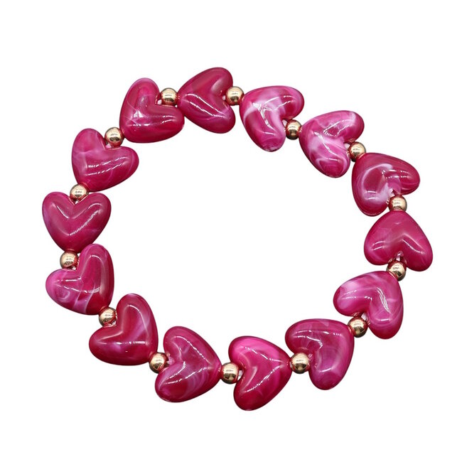 Marble Heart / Hartjes Armband - Roze | Acryl/Stainless Steel