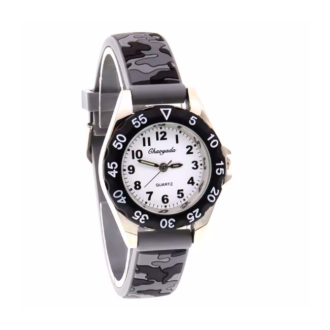 Kinderhorloge - Army Grijs/Wit