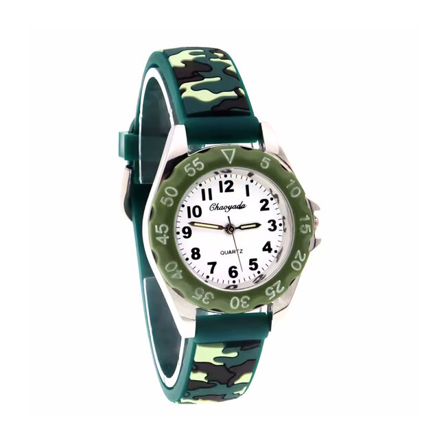 Kinderhorloge - Army Groen/Wit