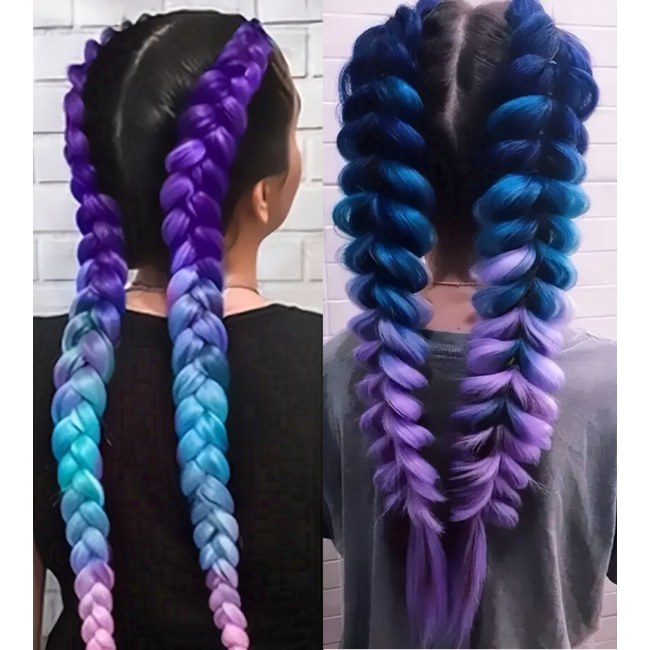 Ombre Extensions - Paars/Blauw/Lila | Lengte 65 cm