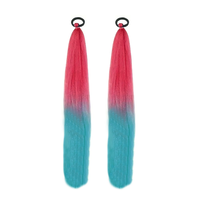 Ombre Extensions - Roze/Rood/Petrol | Lengte 65 cm