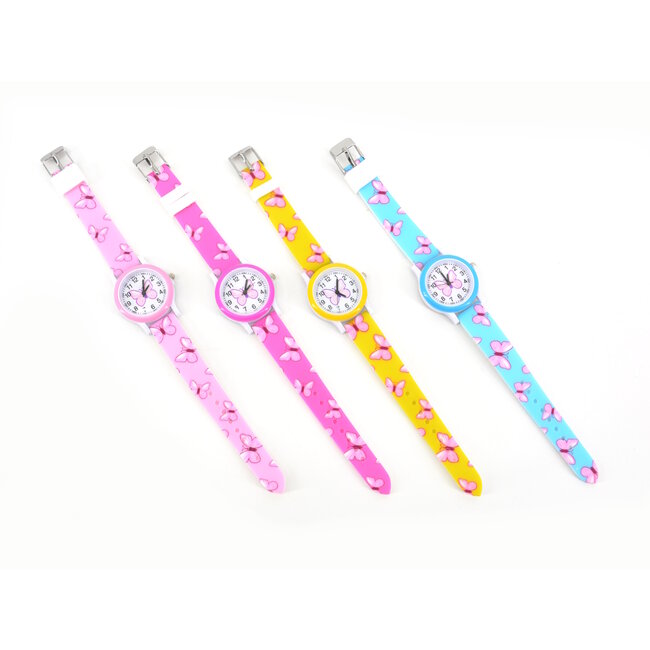 Kinder Horloge Vlinder | Roze | Kunststof | Fashion Favorite