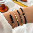 Set 4 - delig Armbandjes - Zwart | 17-20 cm