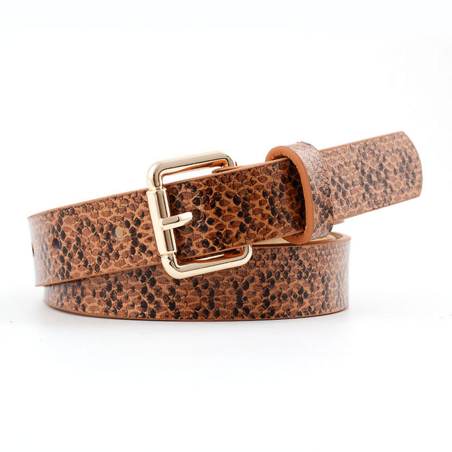Snake Riem - Bruin | Riemmaat 90 cm | 100 x 2,4 cm | Kunstleer