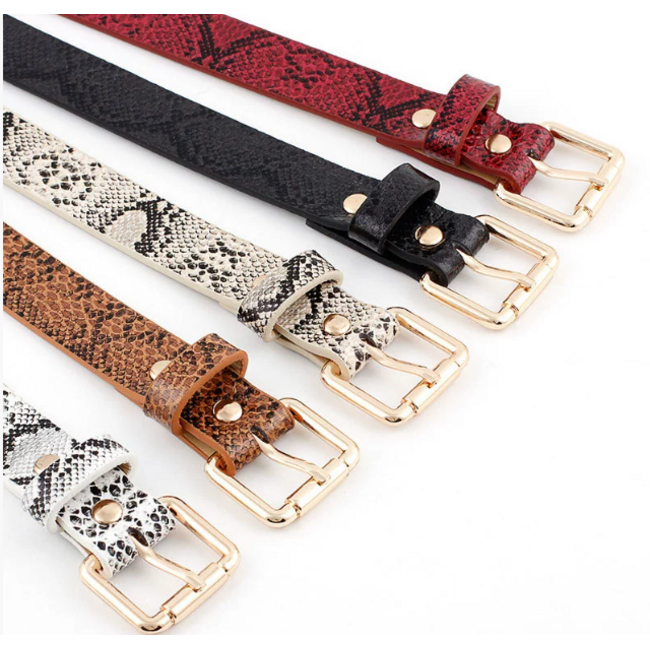 Snake Riem - Zwart | Riemmaat 90 cm | 100 x 2,4 cm | Kunstleer