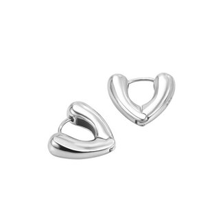 Fashion Favorite Heart Hoop Oorringen - Zilverkleurig